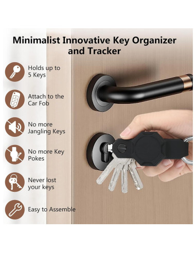 Organizador de Llaves Airtag Aircawin - Funda Silicona Negra
