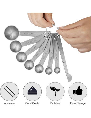 Juego de Cucharas Medidoras Acero Inoxidable SZ-JIAHAIYU 8 Piezas
