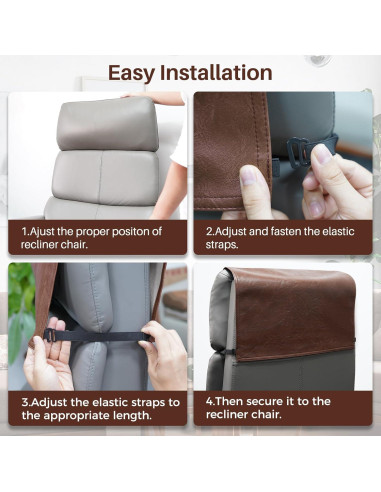 Funda de Reposacabezas NZDWZDN para Silla Reclinable 43x68 cm Marrón