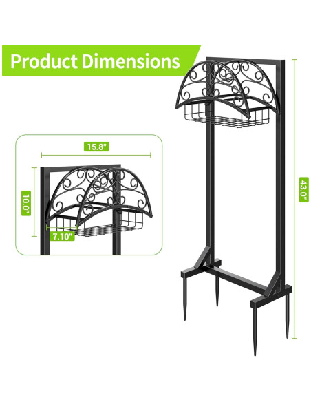 Soporte para Manguera de Jardín Silvonte con Canasta 46m Soporte para Manguera de Jardín Silvonte con Canasta 46m