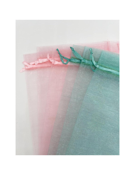 100 Bolsas de Organza Teal 10x15 cm con Cierre de Cuerda 100 Bolsas de Organza Teal 10x15 cm con Cierre de Cuerda