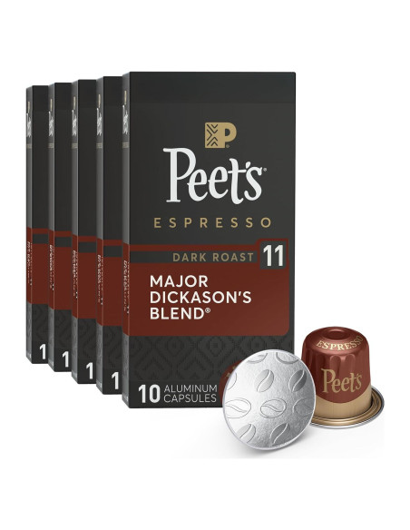 Cápsulas de Espresso Peet's Major Dickason's Tostado Oscuro 50 Unidades Cápsulas de Espresso Peet's Major Dickason's Tostado Oscuro 50 Unidades