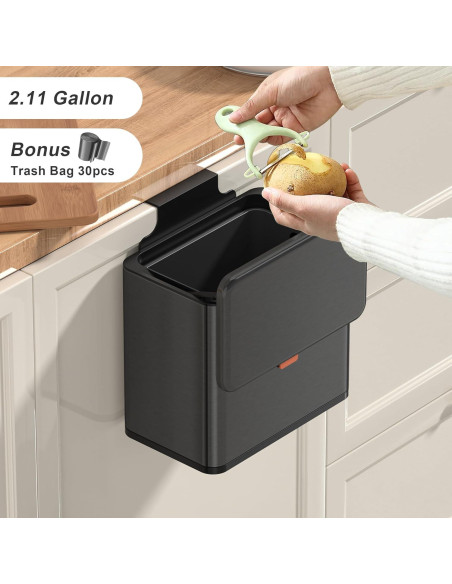 Cubo de Compostaje Mbillion 4L Acero Inoxidable Negro Cubo de Compostaje Mbillion 4L Acero Inoxidable Negro
