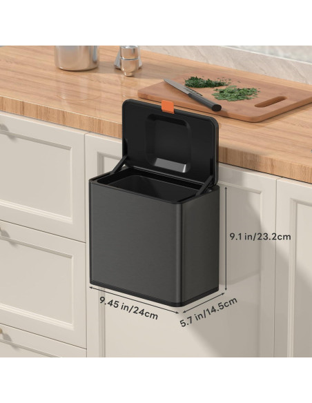 Cubo de Compostaje Mbillion 4L Acero Inoxidable Negro Cubo de Compostaje Mbillion 4L Acero Inoxidable Negro