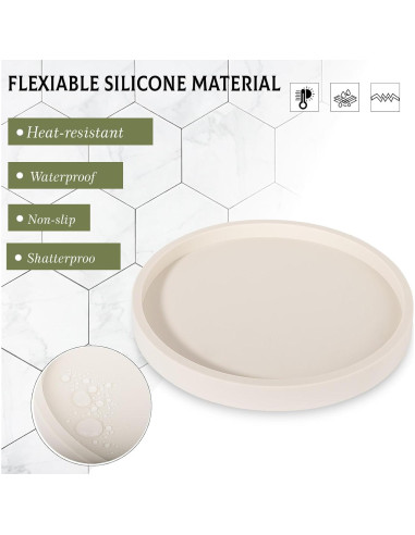 Bandeja de Silicona Heagoale Redonda 20.32 cm Beige