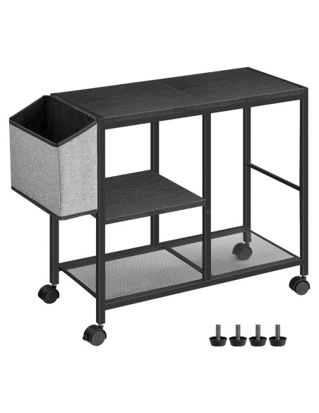 Soporte para Impresora Móvil MAHANCRIS 3 Niveles Negro Soporte para Impresora Móvil MAHANCRIS 3 Niveles Negro
