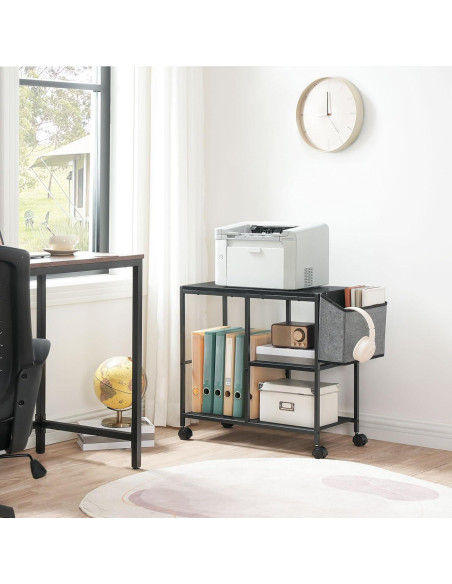 Soporte para Impresora Móvil MAHANCRIS 3 Niveles Negro Soporte para Impresora Móvil MAHANCRIS 3 Niveles Negro