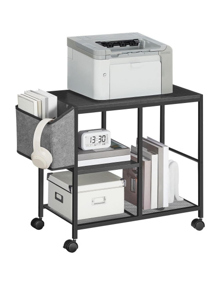 Soporte para Impresora Móvil MAHANCRIS 3 Niveles Negro Soporte para Impresora Móvil MAHANCRIS 3 Niveles Negro