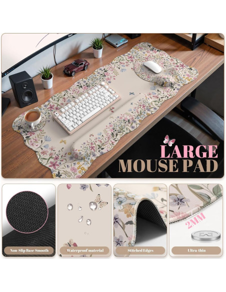 Conjunto Alfombrilla Escritorio iCasso Beige Grande Ergonómica Conjunto Alfombrilla Escritorio iCasso Beige Grande Ergonómica