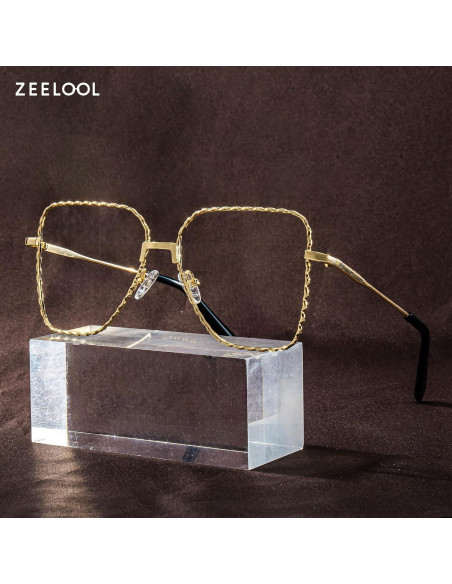 Gafas Aviador Zeelool Doradas con Lentes Anti Luz Azul Gafas Aviador Zeelool Doradas con Lentes Anti Luz Azul