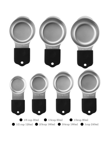 Juego de Tazas Medidoras Magnéticas X-zrew Acero Inoxidable 7 Piezas