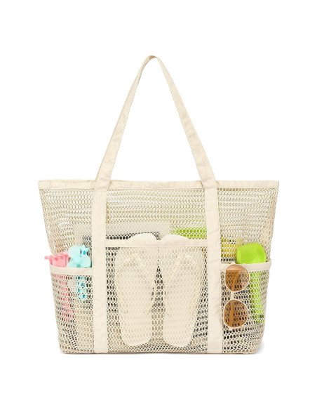 Bolsa de Playa de Malla Fammart para Mujeres 43.9x20x38.7 cm Bolsa de Playa de Malla Fammart para Mujeres 43.9x20x38.7 cm