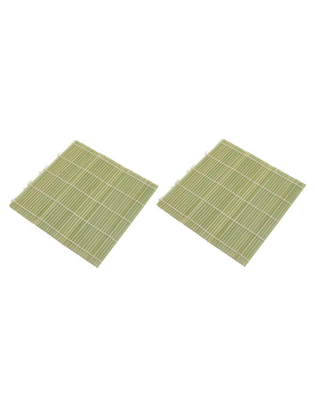Paquete de 2 Esteras de Bambú JapanBargain para Sushi 24.1 cm Paquete de 2 Esteras de Bambú JapanBargain para Sushi 24.1 cm