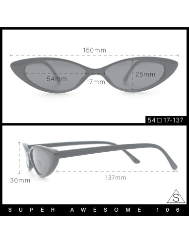 Gafas de Sol SA106 Góticas Retro para Mujeres - Ojo de Gato