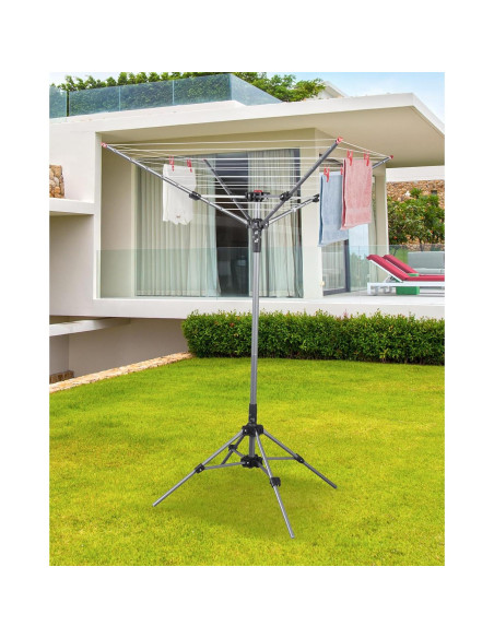 Soporte de Secado de Ropa STORAGE MANIAC 8 Líneas 25m Ajustable Soporte de Secado de Ropa STORAGE MANIAC 8 Líneas 25m Ajustable