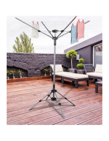 Soporte de Secado de Ropa STORAGE MANIAC 8 Líneas 25m Ajustable