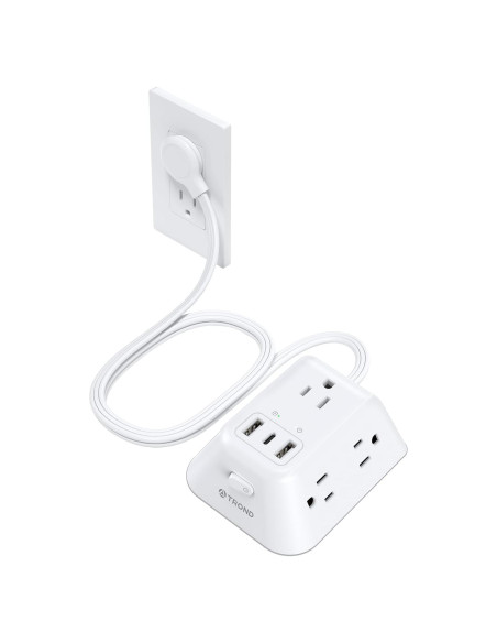 Protector de Sobretensión TROND 5 Salidas AC 3 USB 1.52m Protector de Sobretensión TROND 5 Salidas AC 3 USB 1.52m