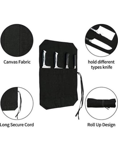 Bolsa de Cuchillos de Chef HERSENT Verde Militar 4 Compartimentos