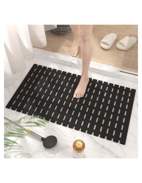 Alfombrilla de Ducha Antideslizante HITSLAM 68.6x38.1 cm Negra Alfombrilla de Ducha Antideslizante HITSLAM 68.6x38.1 cm Negra