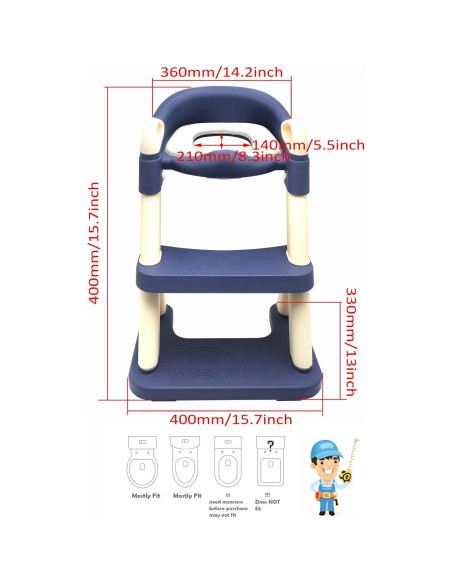 Asiento de Entrenamiento para Inodoro HASkulle Azul Ajustable Asiento de Entrenamiento para Inodoro HASkulle Azul Ajustable