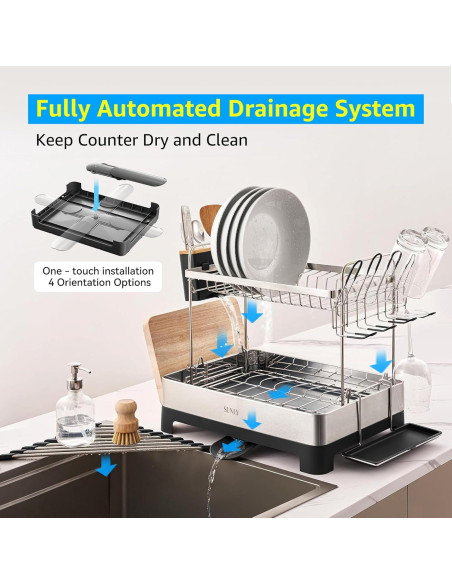 Estante de Secado de Platos SUNLY 2 Niveles Acero Inoxidable Estante de Secado de Platos SUNLY 2 Niveles Acero Inoxidable
