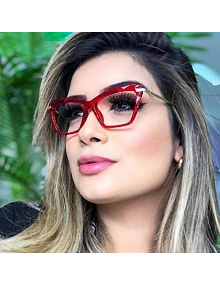 Gafas de Ojos de Gato FEISEDY Lentes Transparentes 55mm