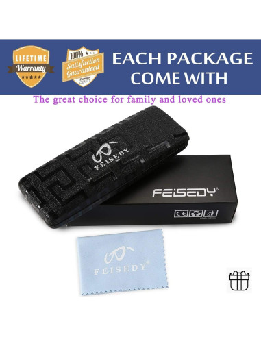 Gafas de Ojos de Gato FEISEDY Lentes Transparentes 55mm