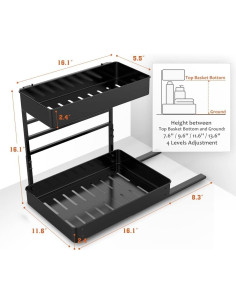 Organizador Deslizante de Metal EVERIE para Bajo Fregadero 29.5x40.6cm 2