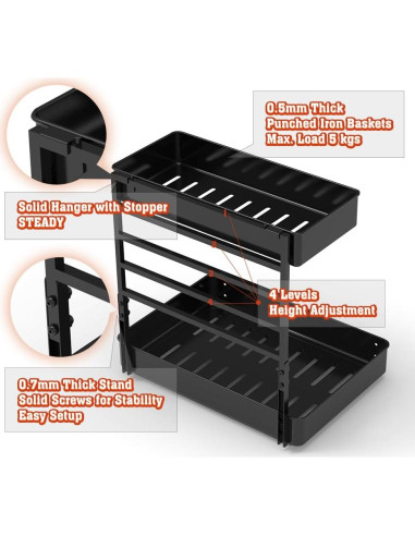 Organizador Deslizante de Metal EVERIE para Bajo Fregadero 29.5x40.6cm