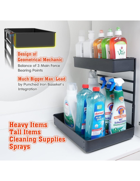 Organizador Deslizante de Metal EVERIE para Bajo Fregadero 29.5x40.6cm Organizador Deslizante de Metal EVERIE para Bajo Fregadero 29.5x40.6cm