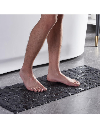 Alfombra de Ducha Antideslizante Webos 101.6x40.6cm Negra