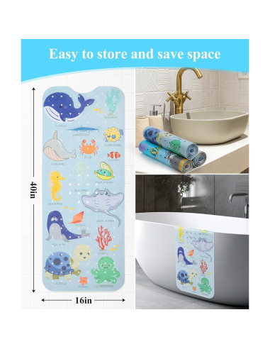 Alfombrilla de baño antideslizante Secopad 101.6x40.6cm animales