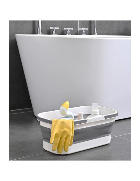 Cubeta Plástica Plegable Goderewild 12L con Ruedas Azul Cubeta Plástica Plegable Goderewild 12L con Ruedas Azul
