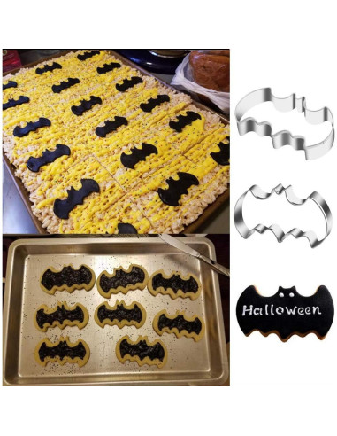 Juego de 3 Cortadores de Galletas Murciélago KSPOWWIN Acero Inoxidable
