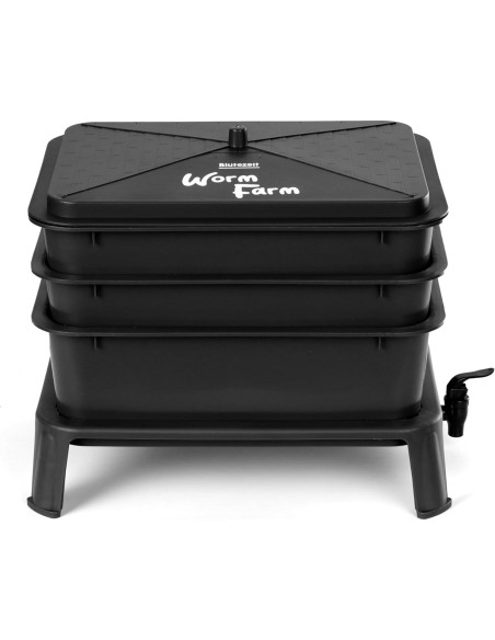 Compostador de Lombrices Blütezeit 3 Bandejas 30L Negro Compostador de Lombrices Blütezeit 3 Bandejas 30L Negro