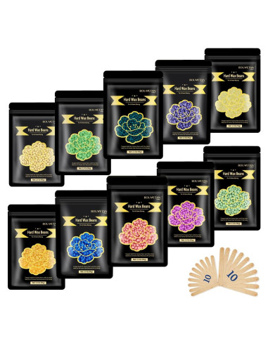 Perlas de Cera Dura Bouvetan 1000g Multicolor para Depilación