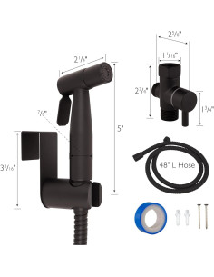 Pulverizador de Bidet de Mano Design House 583906 Acero Inoxidable 121.92 cm Negro Mate 2