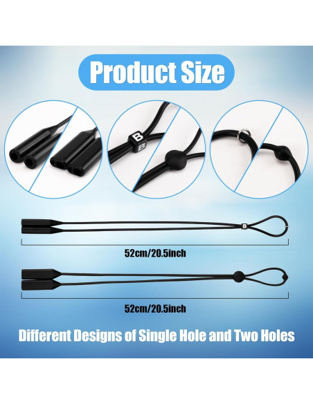 6 Correas Ajustables para Gafas Amrules Silicona 52 cm 6 Correas Ajustables para Gafas Amrules Silicona 52 cm