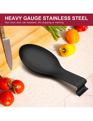Soporte para cuchara E-far de acero inoxidable negro mate 23.5cm