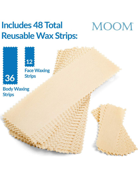 Tiras de Cera para Depilación MOOM para Hombres - 48 Unidades Tiras de Cera para Depilación MOOM para Hombres - 48 Unidades