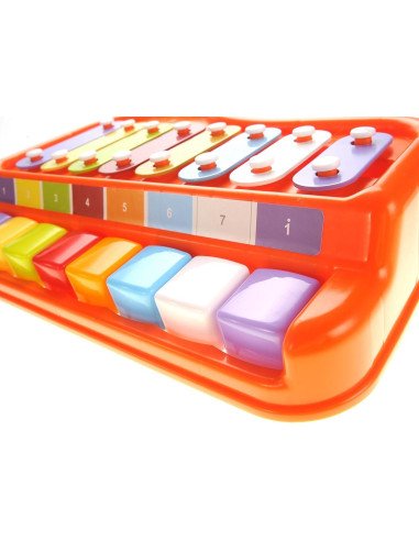 Juguete Musical 2-en-1 PowerTRC Piano Xilófono 30.5x20.8cm