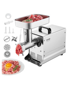 Picadora de Carne Eléctrica VEVOR 300W 2.27kg/min Acero Inoxidable