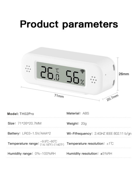 Termómetro e Higrómetro WiFi PHOVOLT TH02pro - 4 Paquete Termómetro e Higrómetro WiFi PHOVOLT TH02pro - 4 Paquete