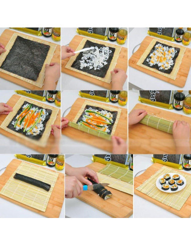 Esteras para Hacer Sushi THY COLECCIONABLES 24x24 cm - Paquete de 2