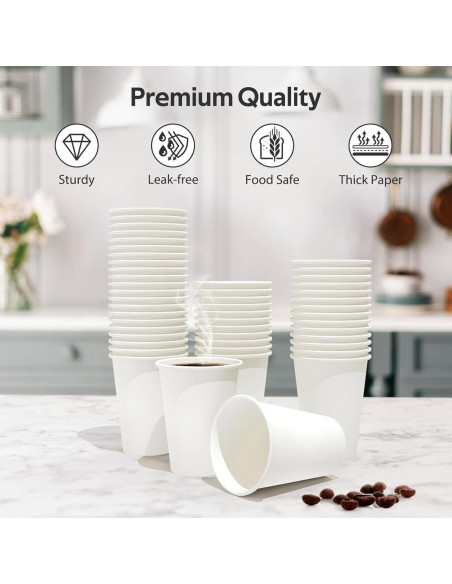 100 Tazas de Papel Desechables 12 oz Dealusy - A Prueba de Fugas 100 Tazas de Papel Desechables 12 oz Dealusy - A Prueba de Fugas