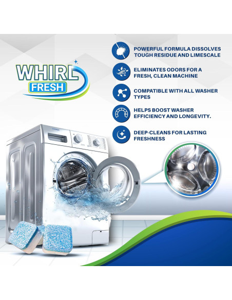 Tabletas Limpiadoras de Lavadoras Whirl Fresh - Paquete de 24 Tabletas Limpiadoras de Lavadoras Whirl Fresh - Paquete de 24
