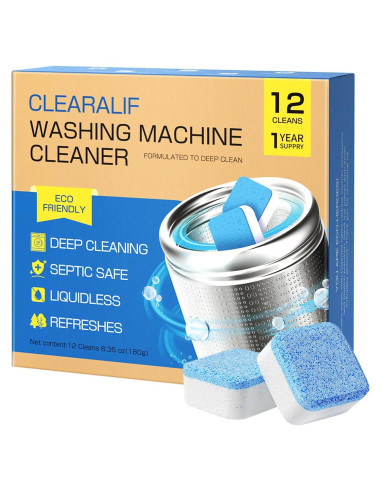 Limpiador de Lavadora CLEARALIF 12 Tabletas - Suministro 1 Año