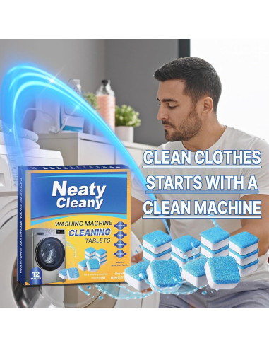 Tabletas Limpiadoras NeatyCleany para Lavadoras - 12 Unidades