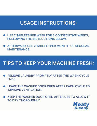 Tabletas Limpiadoras NeatyCleany para Lavadoras - 12 Unidades