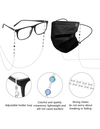 Cadenas para Gafas ONESING 4 Pcs Coloridas y Elegantes